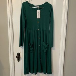 Green Long Sleeve Dress
